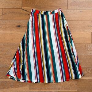 Colorful Striped Women's Midi Skirt